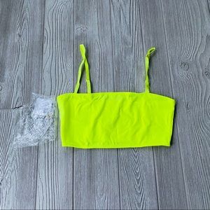 American Apparel neon yellow crop tank